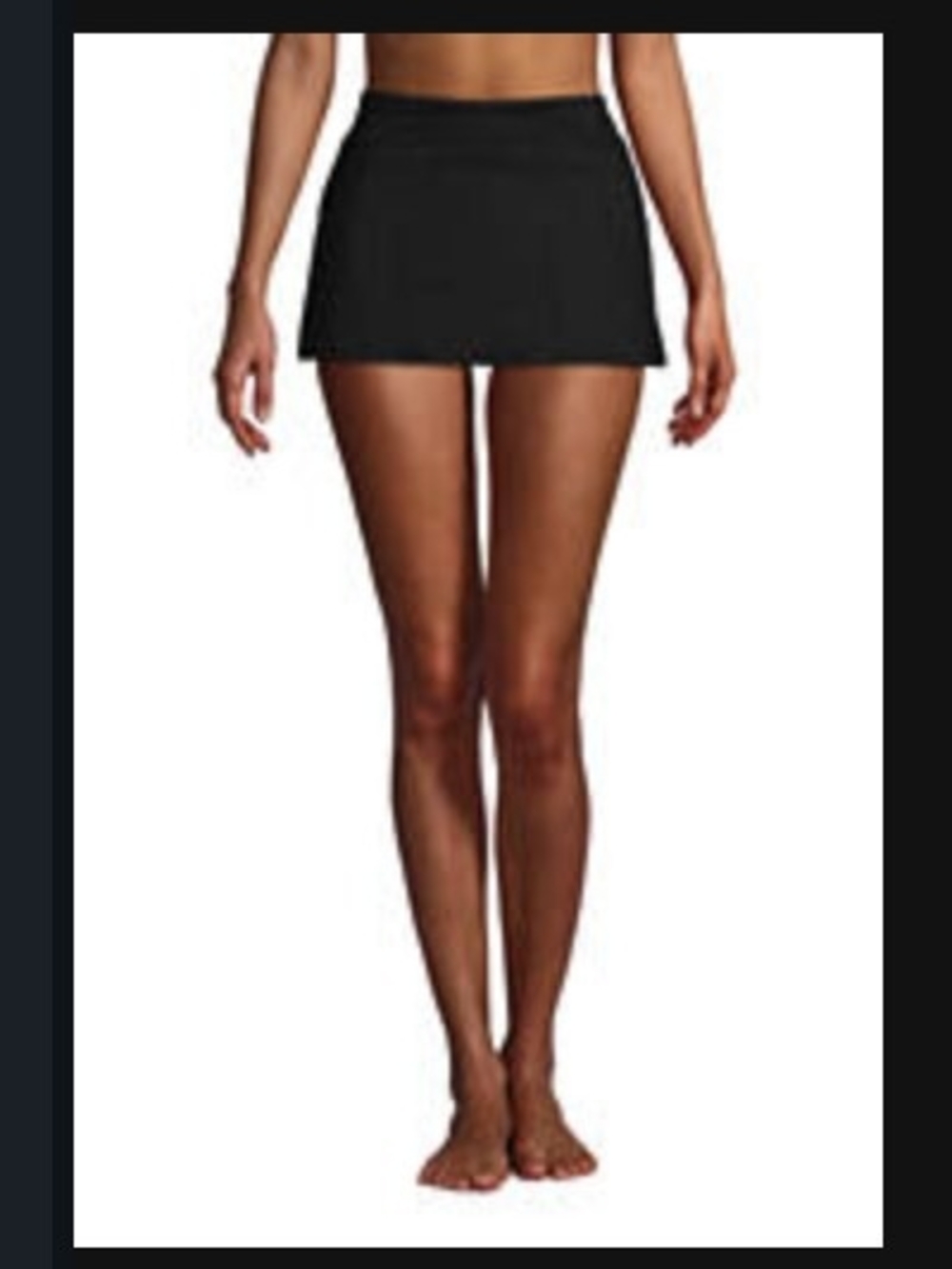 Lands' End Black Mini Swim Skirt Bottoms Tummy Control size 16 NWT